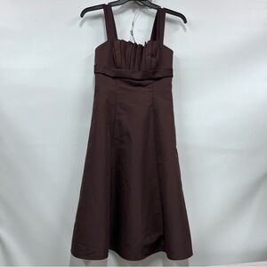 David's Bridal truffle Brown womens Dress size 6 style F12942 formal prom bridal